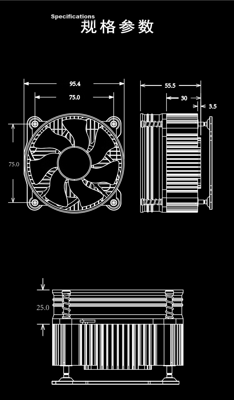 BUBALUS L5 CPU Cooler (Supports INTEL 1150/1155/1156/i3/i5, Desktop Air Cooler, 9CM Low Noise Fan, Includes Thermal Paste) 8