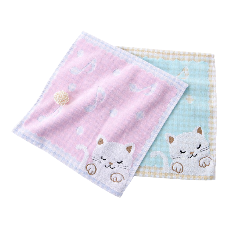 Jinhao A-Class 100% Cotton Hand Towels Face Towels Small Cotton Square Towels 2 Pieces