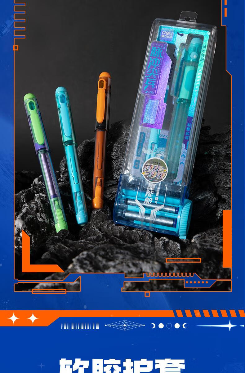Deli EF Fine Nib Fountain Pen Student Stationery, Quick-Drying Posture-Correcting Handwriting Practice (1 Pen 1 Crystal Blue Ink Cartridge 1 Ink Converter), Purple, S5-J EF Nib (Approximately 0.38mm) 6