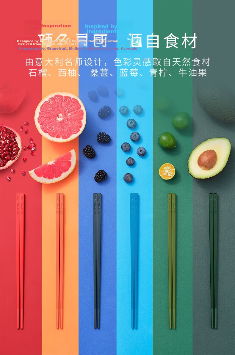 ZWILLING Antibacterial Mold-Resistant Colorful Chopsticks Dishwasher Safe Household Dining Set 6 Pairs 4