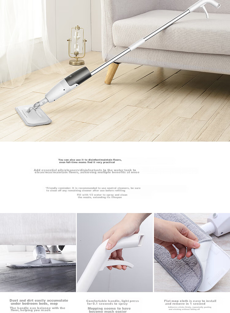 Deerma Lazy Mop Household Floor Spray Mop Flat Washing and Wringing Integrated Spray Mop TB500 19