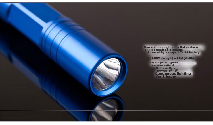 BWNK Aluminum Alloy Splash-Proof No.5 High Brightness Portable Flashlight Gift Box Set Blue 4