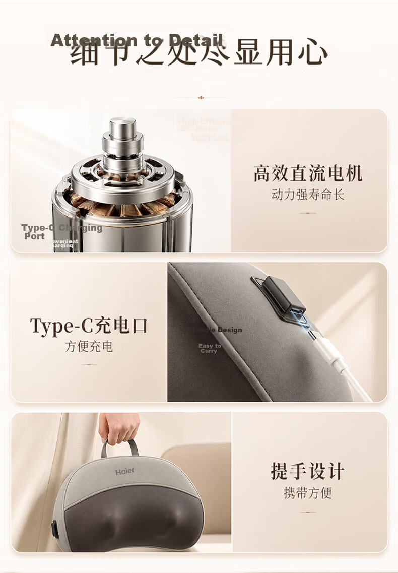 Haier Cervical Massager Waist Massager Massage Pillow Neck Shoulder Back Massage Cushion Leg Full Body HHZ-Y602Z-Pro Gift for Elders Teachers' Day 20