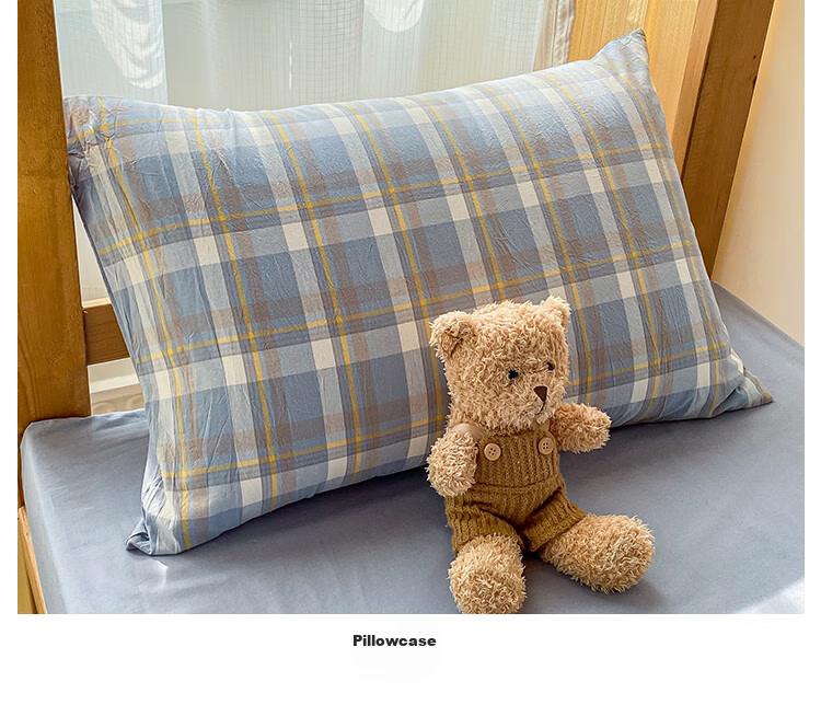 MUJI Cotton Three-Piece Set Long-Staple Cotton Single Student Dormitory Bed Sheet Quilt Cover Quilt Set 150*200cm 5