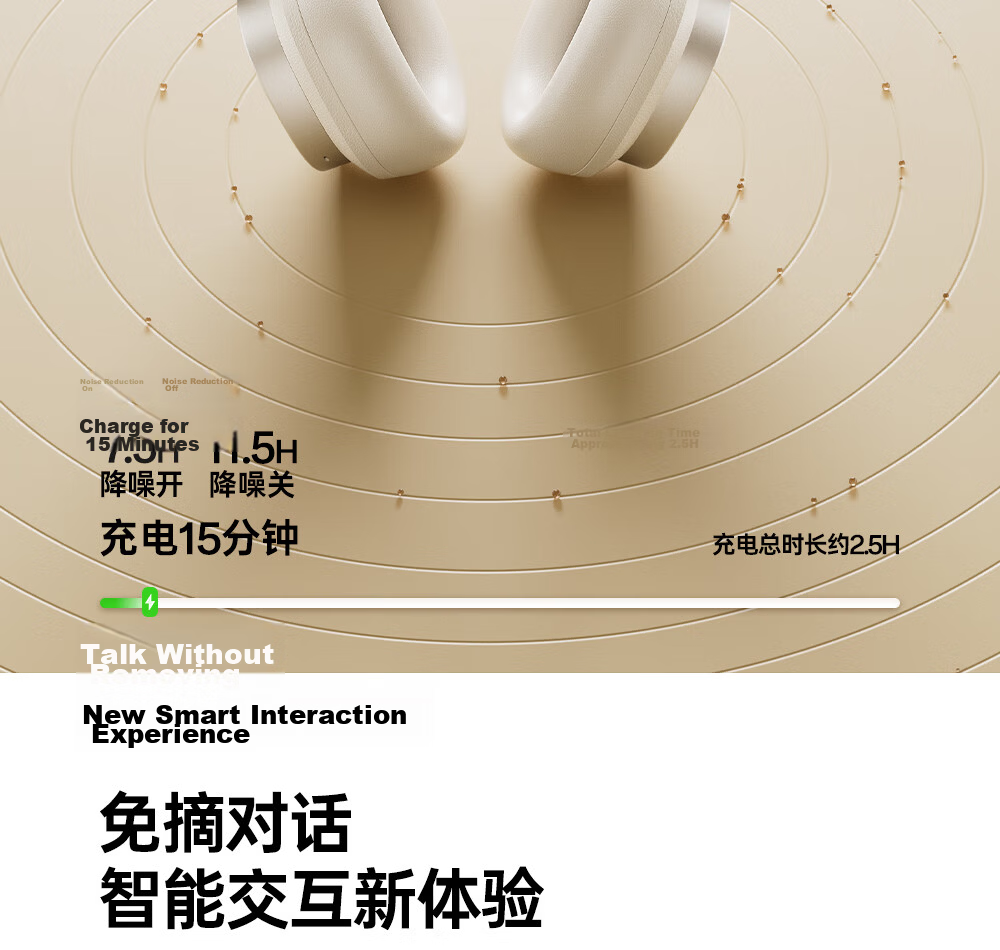 EDIFIER Evo Space Over-Ear Active Noise Cancelling Bluetooth Headphones Spatial Sound Dual Gold Certification 93-Hour Battery Life -45dB Noise Cancellation Mother-of-Pearl White 26