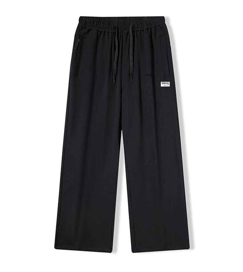 JEEP SPIRIT Ice Silk Pants for Men, Summer Quick-Dry Sports Trousers, Breathable Pants, Outdoor Straight-Leg Casual Pants for Men, Black XL 22