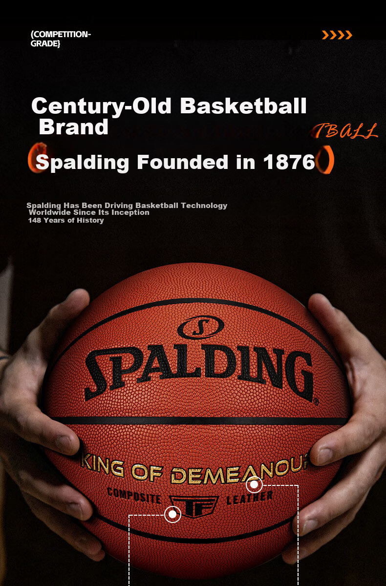 SPALDING Basketball TF Series Size 7 PU Indoor Outdoor Durable Student Adult Youth 77-176Y 8