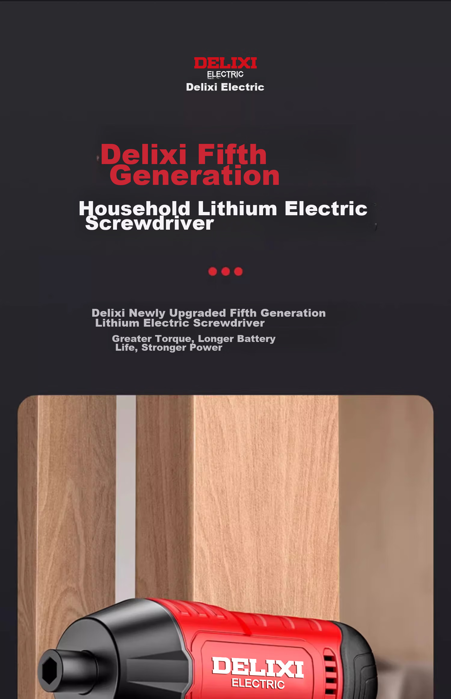 DELIXI ELECTRIC Rechargeable Electric Screwdriver Set, Compact Household Kit with Strong Magnetic Screwdriver And Multi-Functional Electric Screwdriver 6