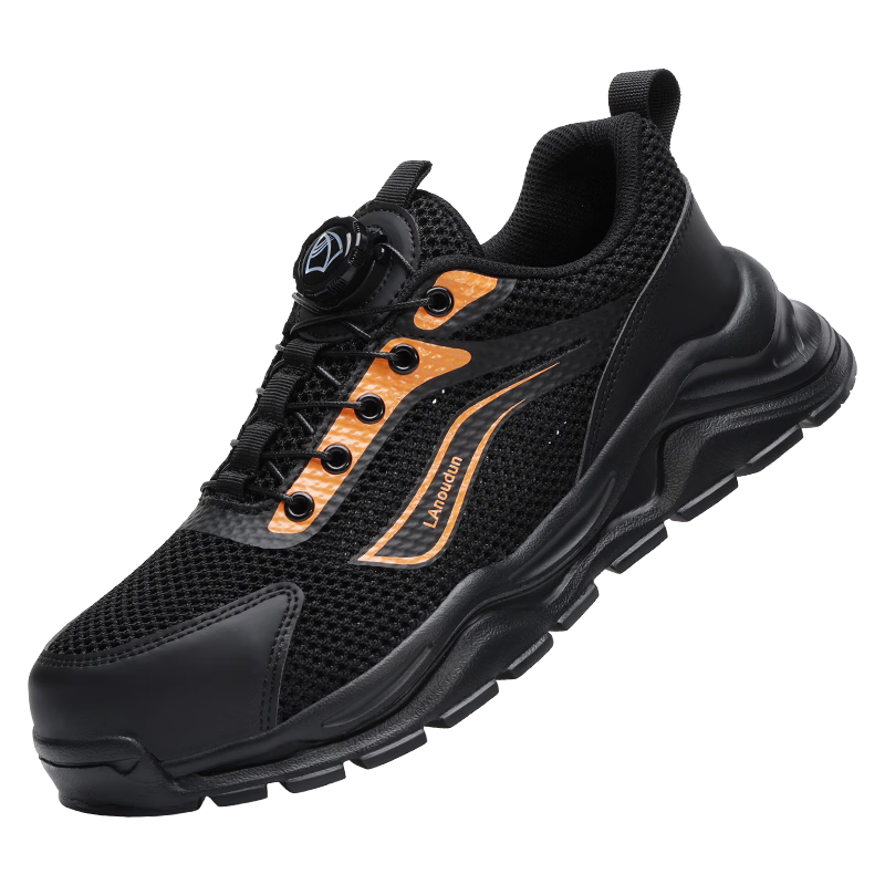 BlueOwl Shield Men's Breathable Ultra-Light Anti-Smash Steel Toe Anti-Puncture Soft Sole Safety Work Construction Shoes D279 Size 40
