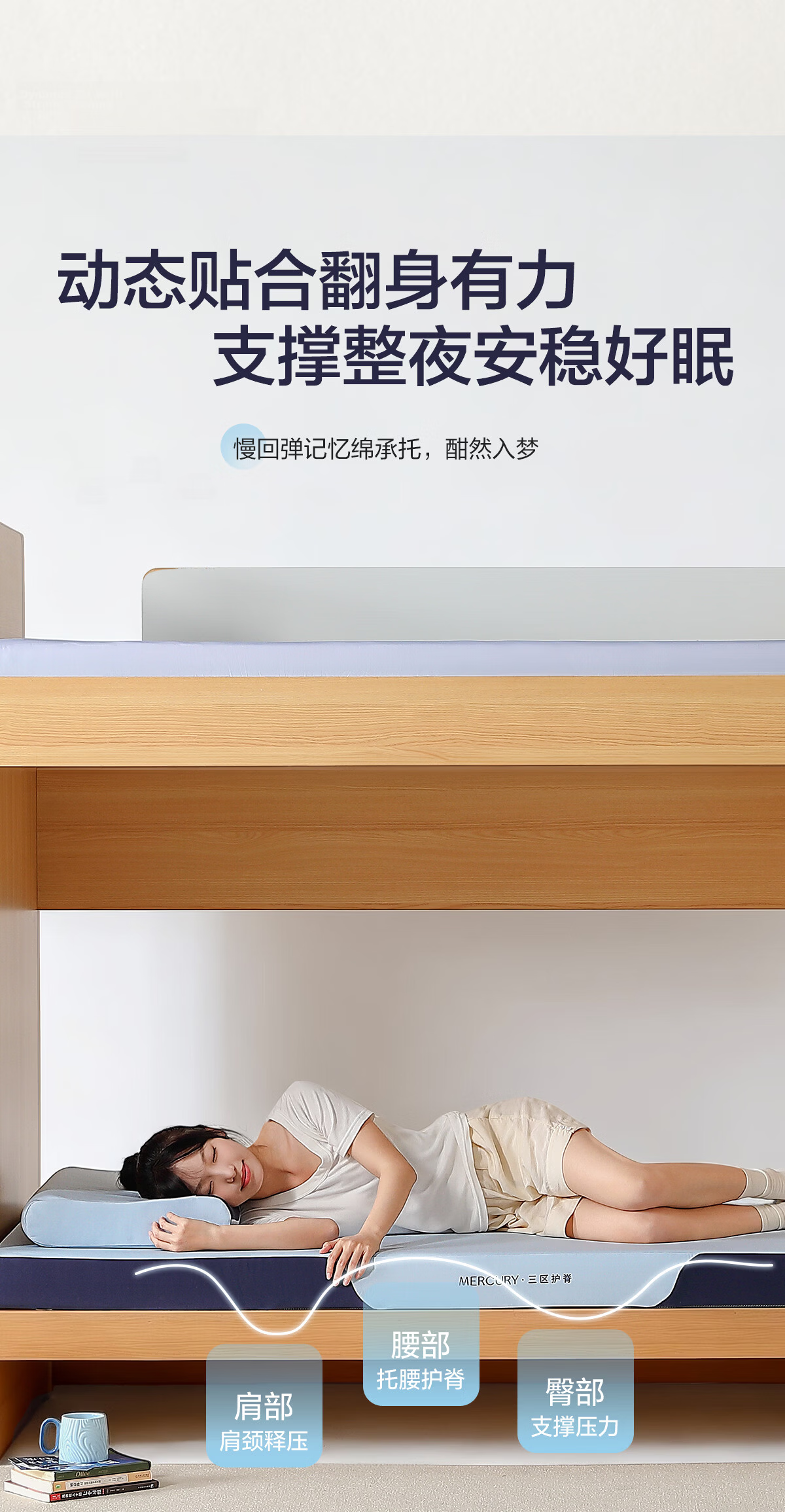 Shuixingjiafang Memory Foam Mattress Pad, Single Bed Mattress, Student Dormitory Partition Bed Pad, Rental Apartment Tatami Floor Mat, for 1.2m Bed 6