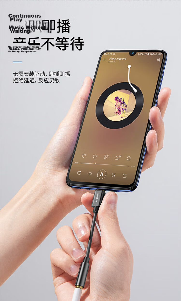 Baseus Type-C to 3.5mm Headphone Adapter USB-C Audio Converter for Apple 15/Xiaomi 12/11/Huawei Mate60 Pro/P50 Phones 10