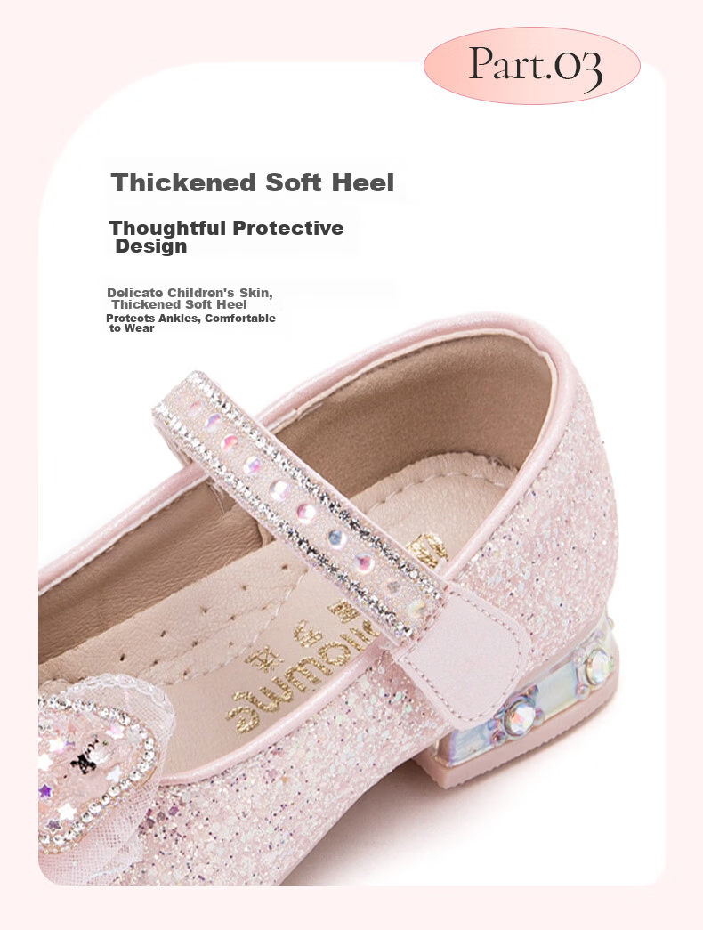 Fulomi Girls Princess Shoes Spring Autumn Children's Sequin Crystal Flats Performance Dress Shoes Light Gold Size 32 7