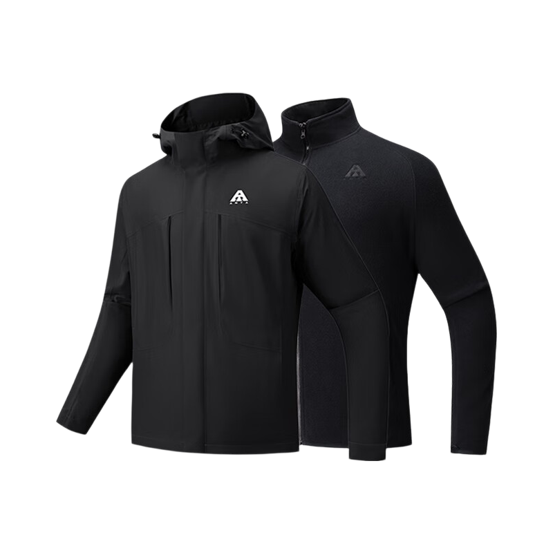 ANTA Water Shell Jacket | Dadi Zhike 3.0 Functional Three-In Windproof Waterproof Fleece-Lined Two-Piece Set for Me