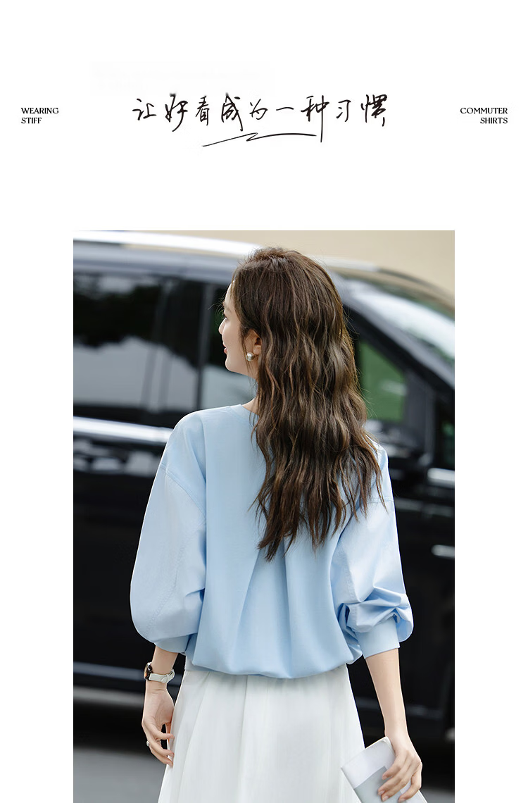 Demana Light Breath Cloud Oxygen Cotton Spring Relaxed Lazy V-Neck Ribbed Loose Slim Sweatshirt for Women Premium Feel 13
