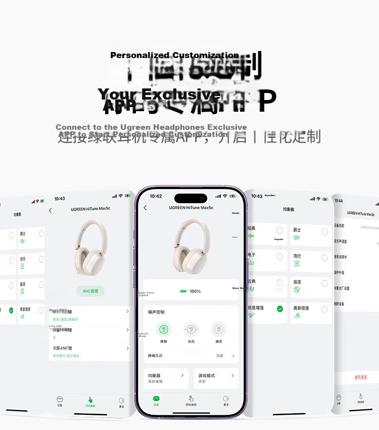 UGREEN Max2 Wireless Bluetooth Headphones with AI Call Noise Reduction, 80-Hour Battery Life, Sports Gaming Headset Compatible with Apple, Huawei, Xiaomi, Gift Idea 32