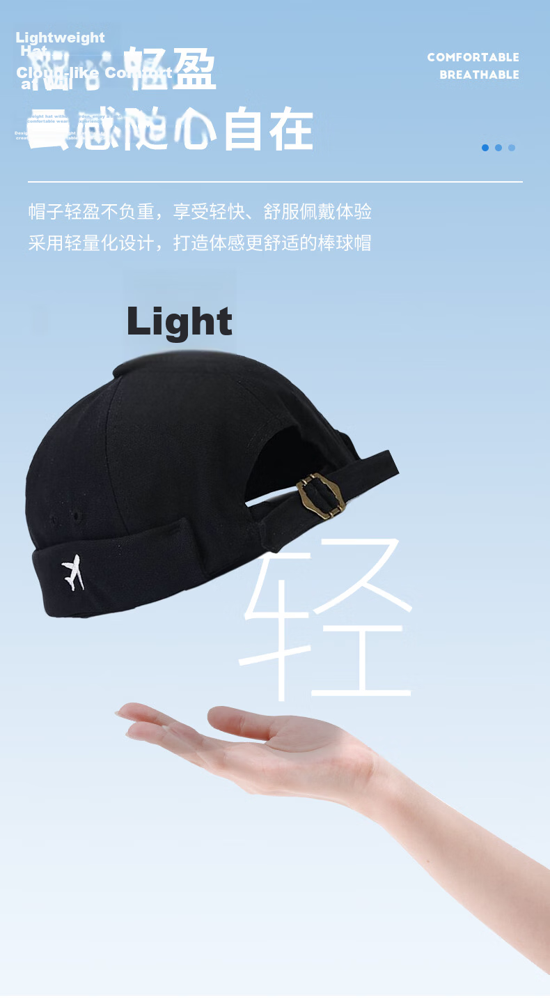 GLO-STORY Vintage Denim Newsboy Cap Unisex Street Hip-Hop Plain Flat Cap 3