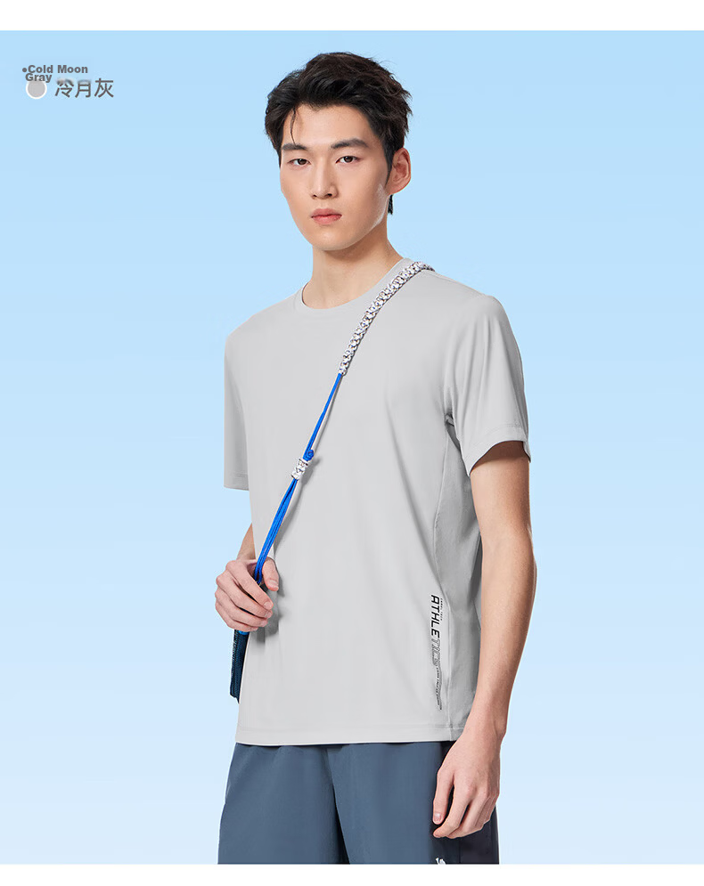 CAMEL Quick-Dry Sports T-Shirt Men Cooling Sun Protection Running Short Sleeve Top C16BAVL6021 Cold Moon Gray L 24