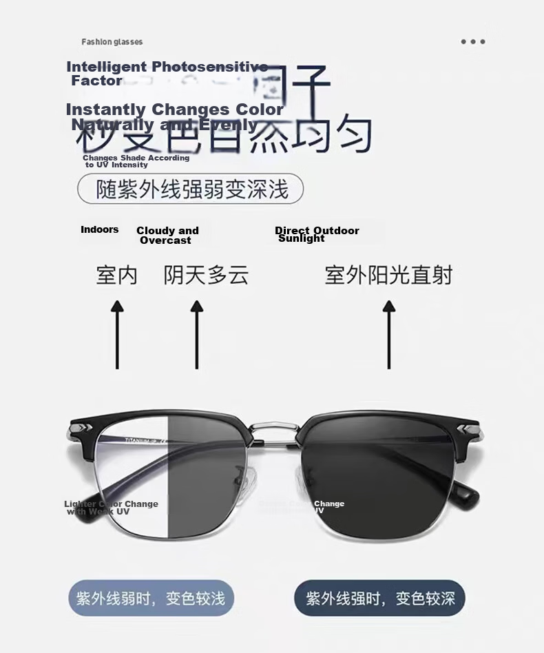 Jimmy Orange Blue Light Blocking Radiation Glasses Unisex Photochromic Prescription Gaming Eyewear Non-Prescription Frame 9445 Black 2