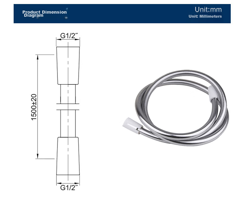 KOHLER Handheld Shower Hose, PVC Flexible Hose, Anti-Tangling Shower Hose Accessory K-11628T 1.5 Meters 9
