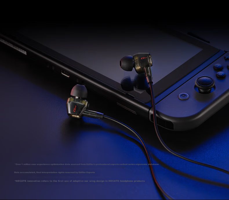 EDIFIER HECATE Dual-Engine In-Ear HiFi-Grade Dual-Coil Quad-Core Wired Headphones with Microphone for Music, Movies, PC Gaming, E-Sports, Black And Red 9