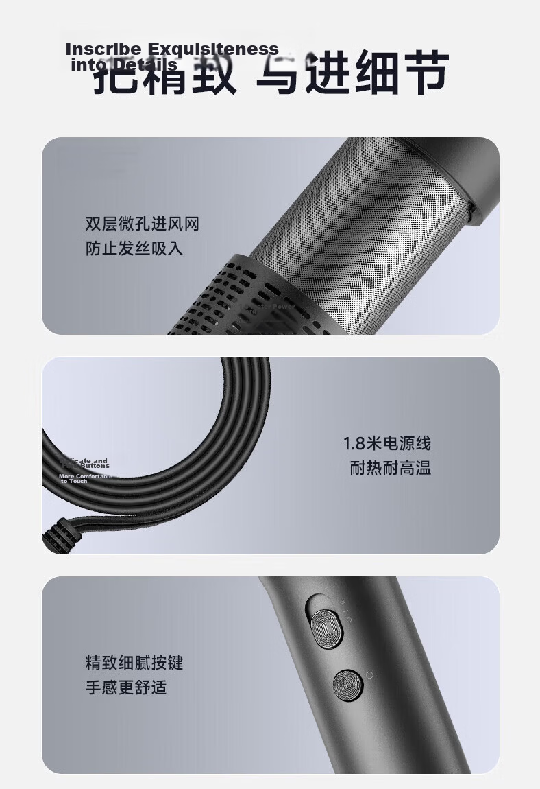 AUX High-Speed Hair Protection Hair Dryer with 36 Billion Plasma Beads, Quiet Operation, Negative Ion Technology, High Power, Gentle on Hair, Hollow Bladeless Design, Strong Airflow, Specially Designed for Men And Women, Birthday Gift 21