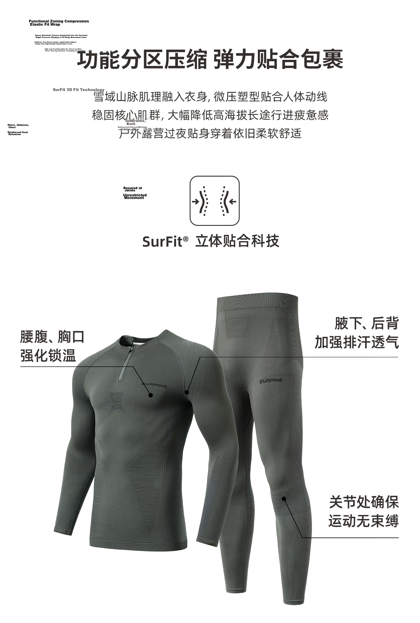SURPINE Lingfeng Series Merino Wool Quick-Dry Sweat-Wicking Thermal Men's Outdoor Hiking Shirt Machine Washable 10