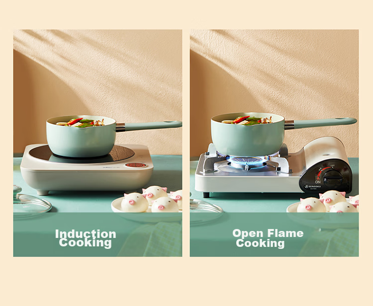 Bear 316L Stainless Steel Thickened Baby Food Milk Pot Small Milk Pan Instant Noodle Pot Small Cooking Pot 18cm 13