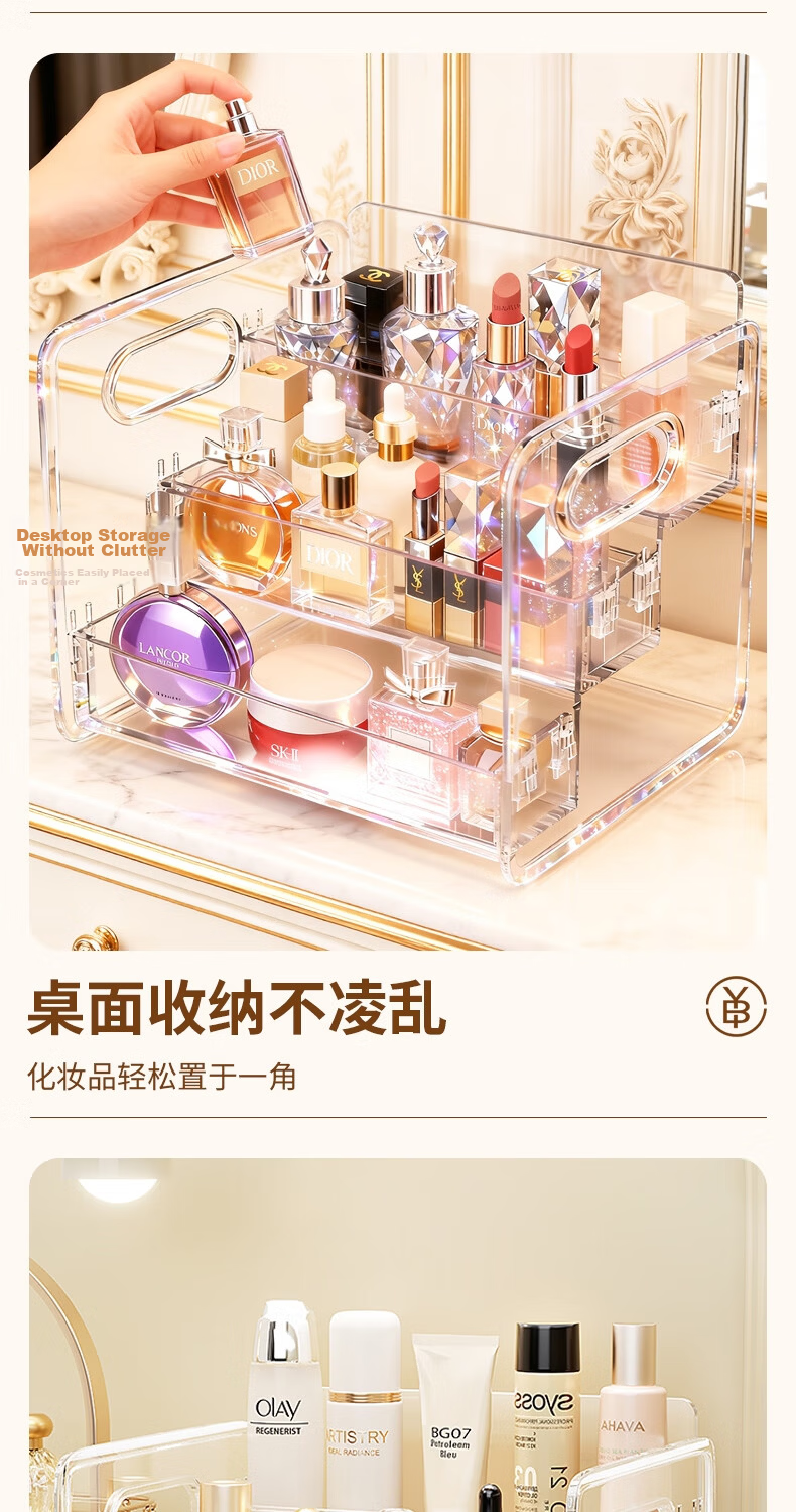 Bing Optimization Transparent Acrylic Cosmetic Storage Box Desktop Vanity Organizer Staircase Perfume Rack 9