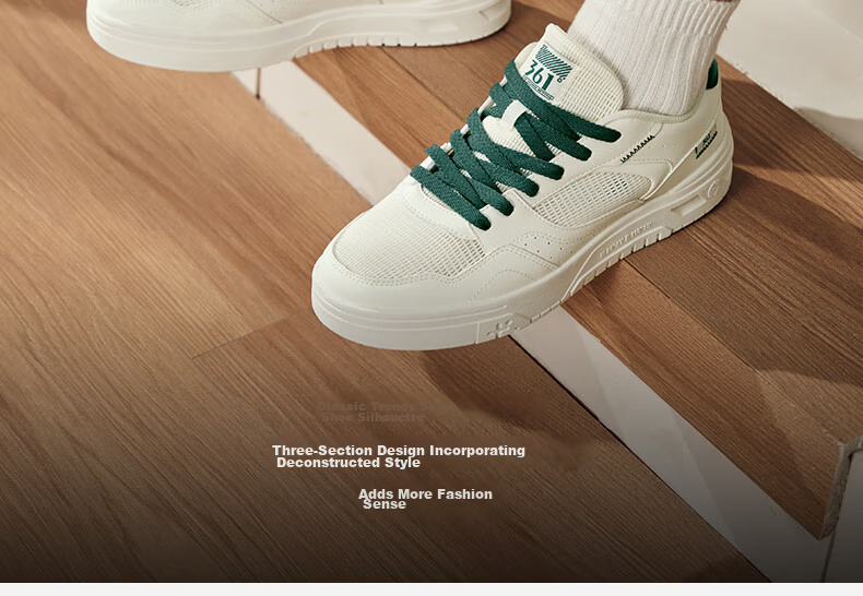 361° Men's Sports Shoes, Soda Autumn Mesh Breathable Lightweight White Sneakers, Men's Shoes 672516626-4 8