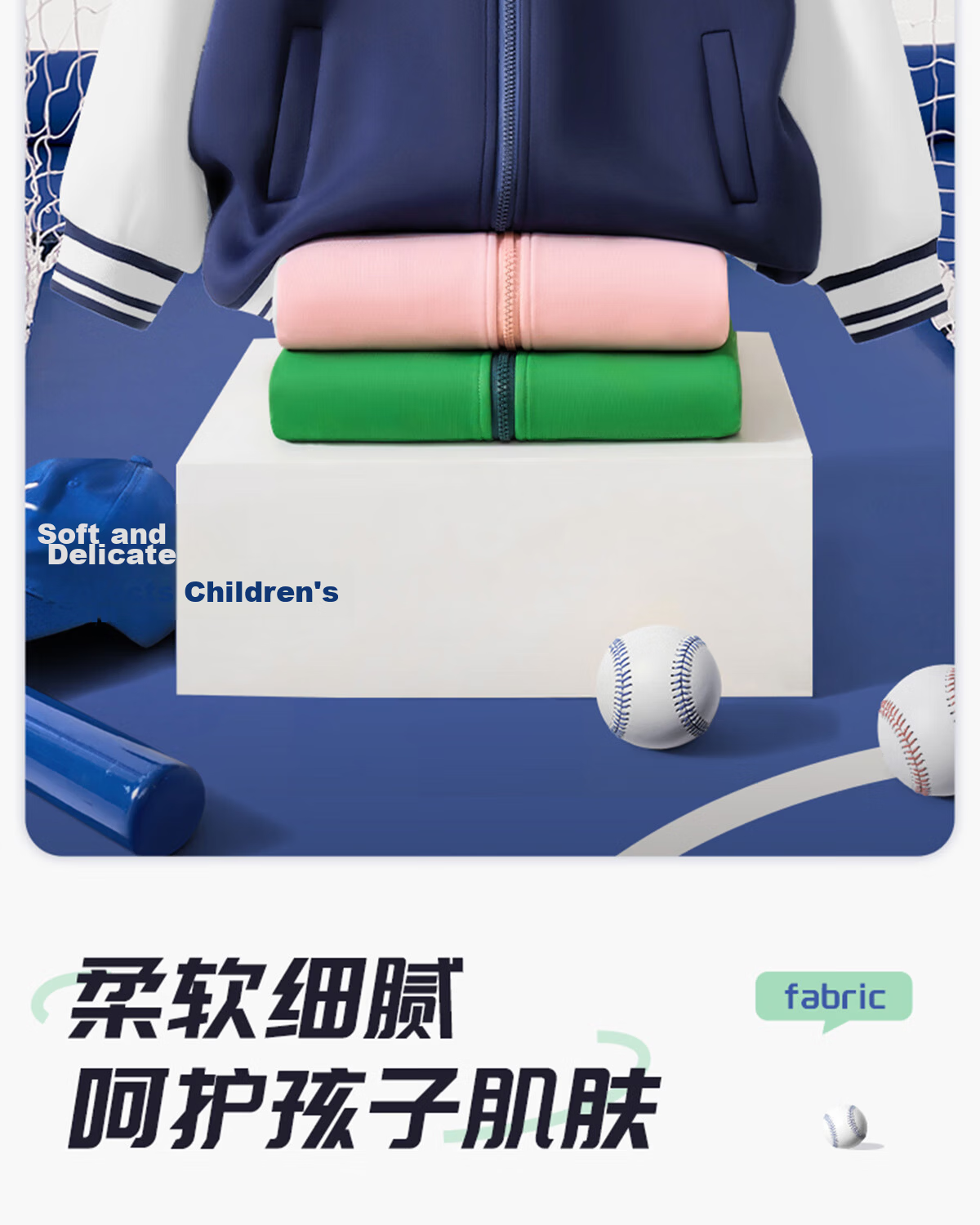 Langsha Boys and Girls Children's Baseball Jacket Set Spring Breathable Zipper Jacket Durable Sports Pants Navy Blue 140 6