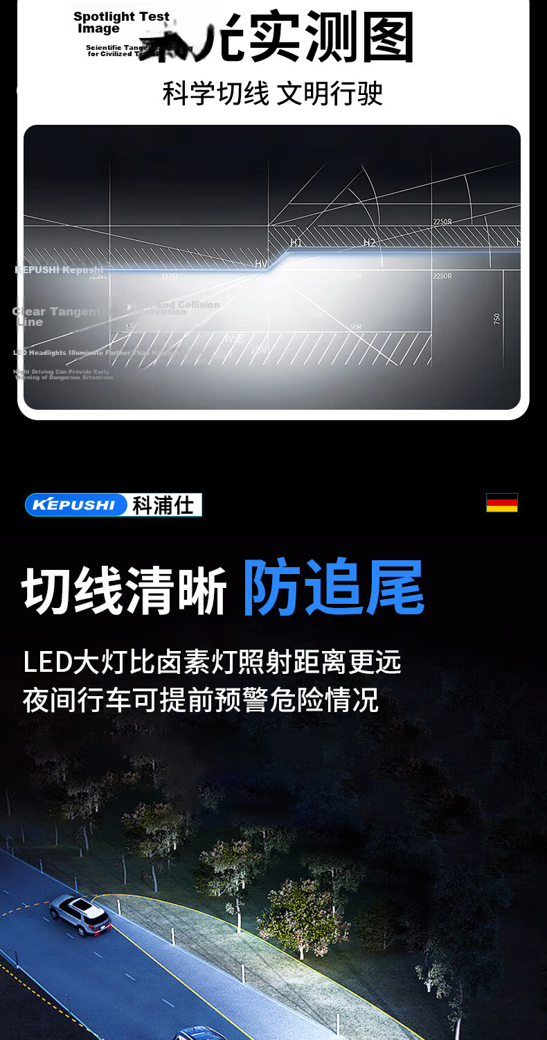 KEPUSHI Suitable for 9005 LED Car Headlights, Integrated High And Low Beam Laser LED Bulb, Ultra-Bright High And Low Beam Bulb 9
