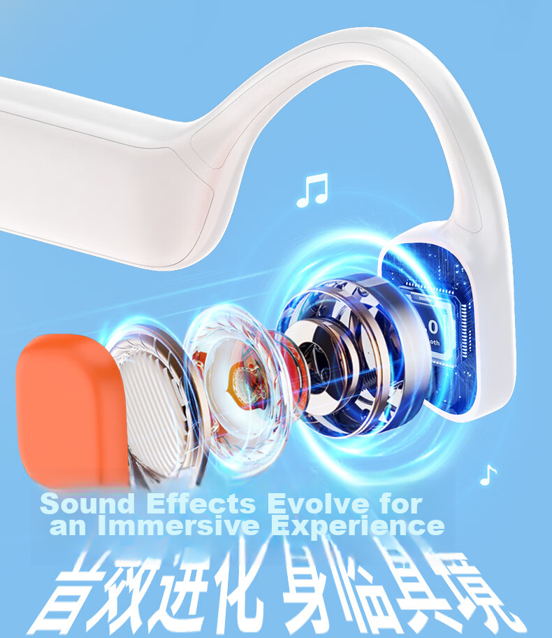 Xiaoyouxin X7 Bone Conduction Bluetooth Earphones Cycling Sports Running Swimming Built-in Memory Long Battery Life Black Memory Version 7