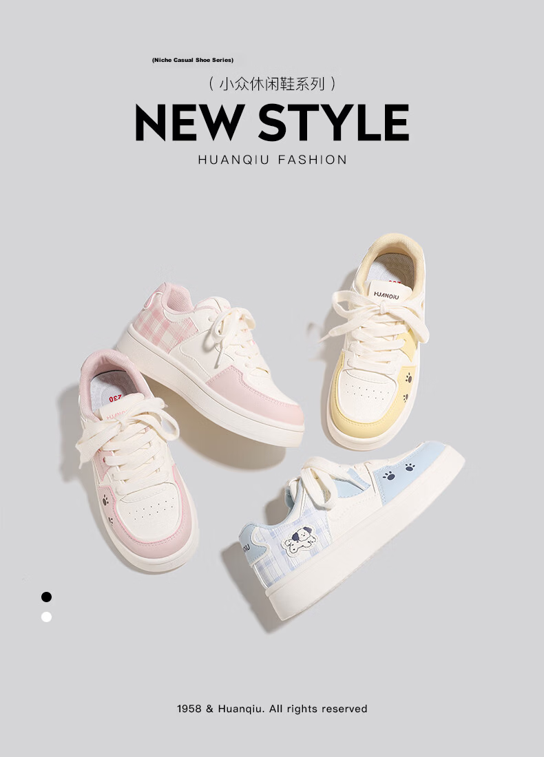 Global Cute Puppy Platform Sneakers for Women 2026 Spring New Thick Sole White Shoes Student Casual Pink Size 38 1