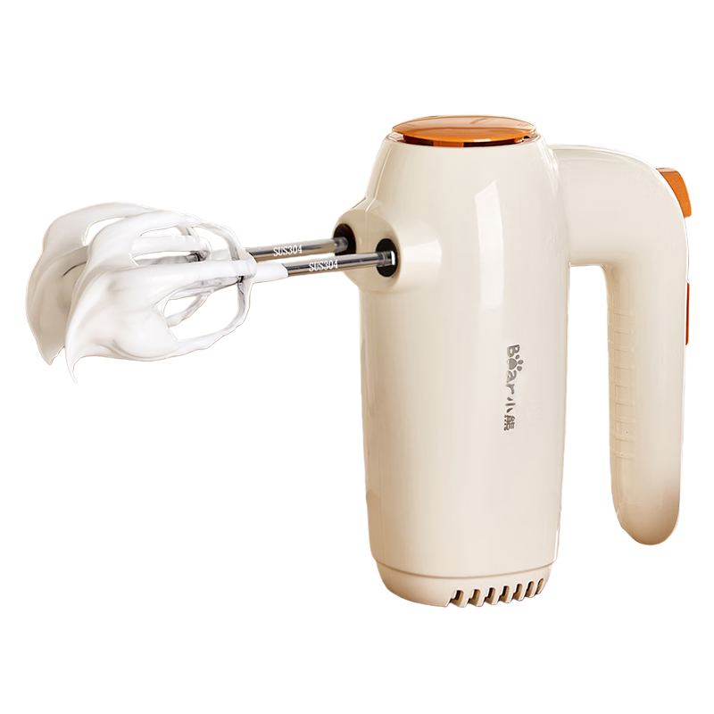 Bear Egg Beater, 304 Stainless Steel Whisk, Household Electric Egg Beater, Mini Cream Whipper, Handheld Automatic Mixer for Baking, DDQ-F01K3