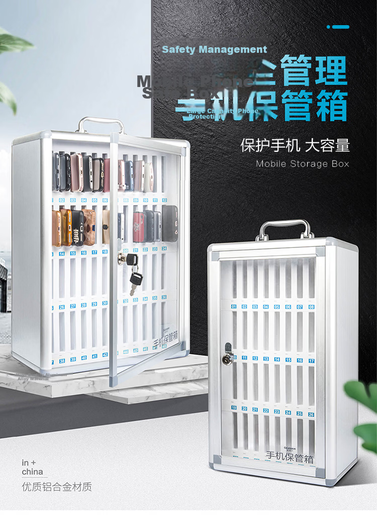 Jinlongxing Mobile Storage Cabinet with Lockable Aluminum Alloy 36 Compartments for Workshop, School, Student, Office, and Meeting 1