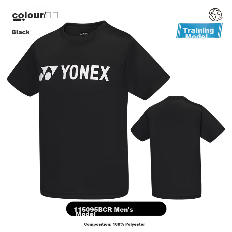 YONEX Badminton Sports T-Shirt Short Sleeve Breathable Quick-Dry Men's 115095BCR Black 2XL 1