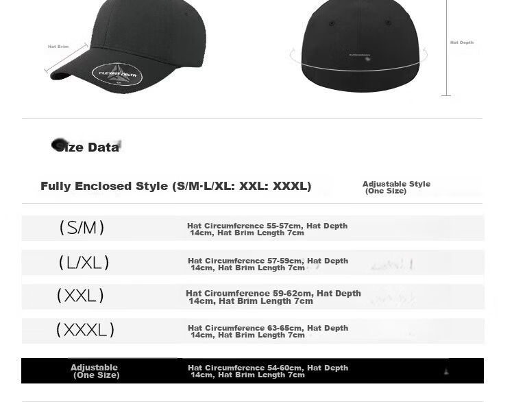 FLEXFIT DELTA180 Celebrity Edition Large Head Baseball Cap Outdoor Sun Protection Full-Coverage Duckbill Hat 2XL 19