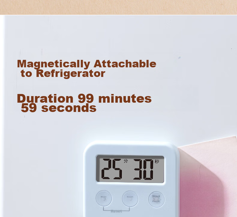 Deli Visual Timer, Student Self-Discipline Time Management Tool, Kitchen Timer, Baking Timer, Children's Birthday Gift, White LE258 9