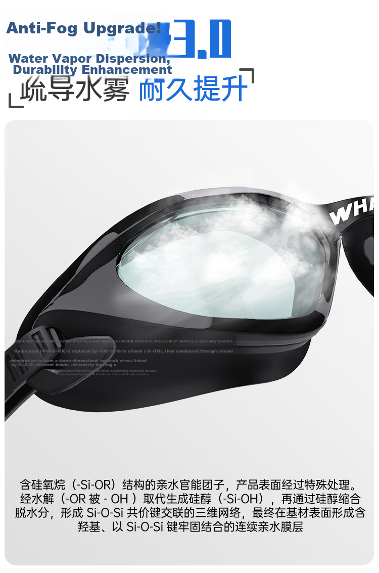 SPRING SWHALE Professional Adult Swimming Goggles for Men And Women, Long-Lasting Anti-Fog Waterproof Eye Protection, Prescription Available for Myopia, Swimming Glasses 7