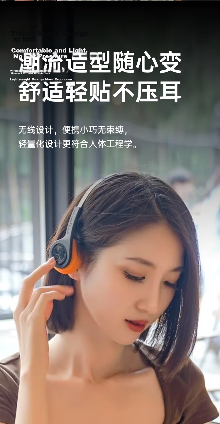 JLab Rewind 2 Retro Over-Ear Headphones Stylish Digital Lightweight Compact High-Quality Wireless Bluetooth Music Headset 520 Gift Black 4