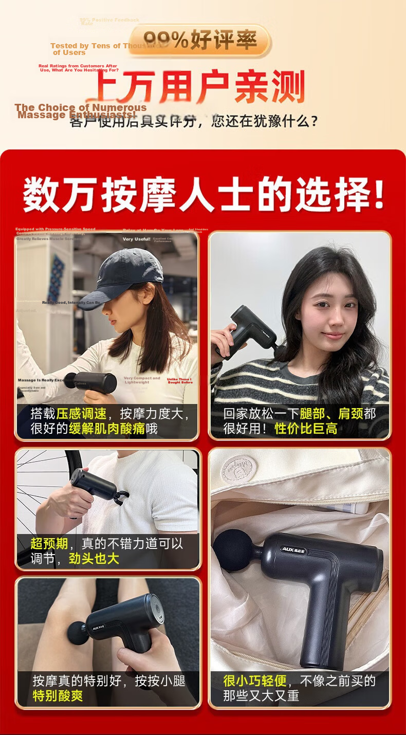 AUX Fascia Gun Massager Neck and Shoulder Professional Mini Muscle Relaxation Massage Gun Gift for Parents Mother's Day Spring Festival Teacher's Day for Teachers Boyfriend Girlfriend 5