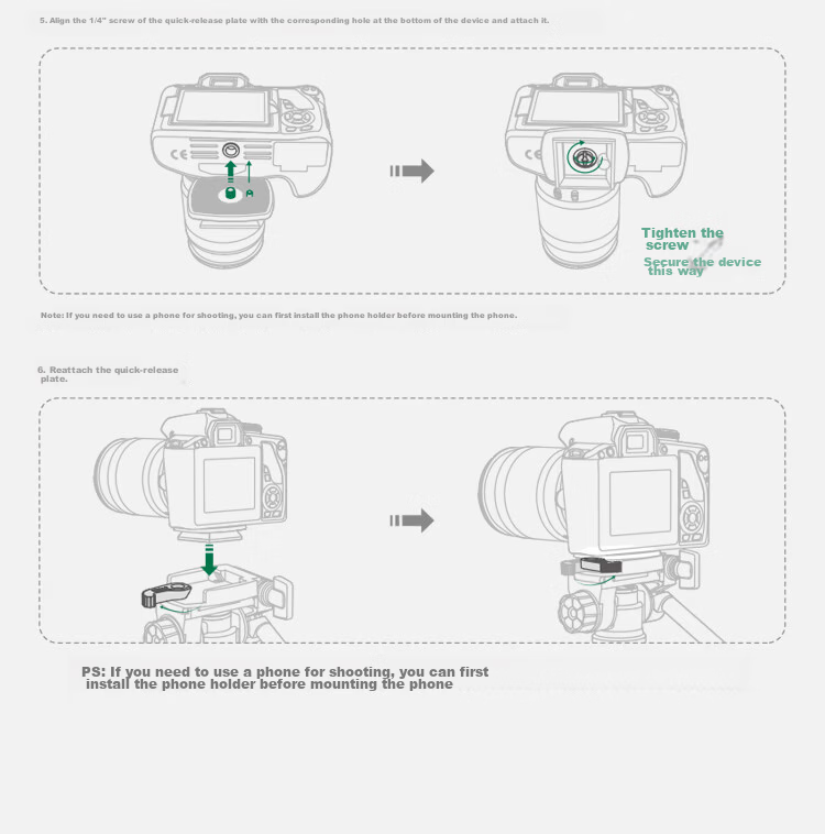 UGREEN Tripod Camera DSLR Mirrorless Professional Photography Tripod Live Streaming Video Photography Anti-Shake Ball Damping Gimbal Central Axis Inverted Aviation Aluminum Alloy 28