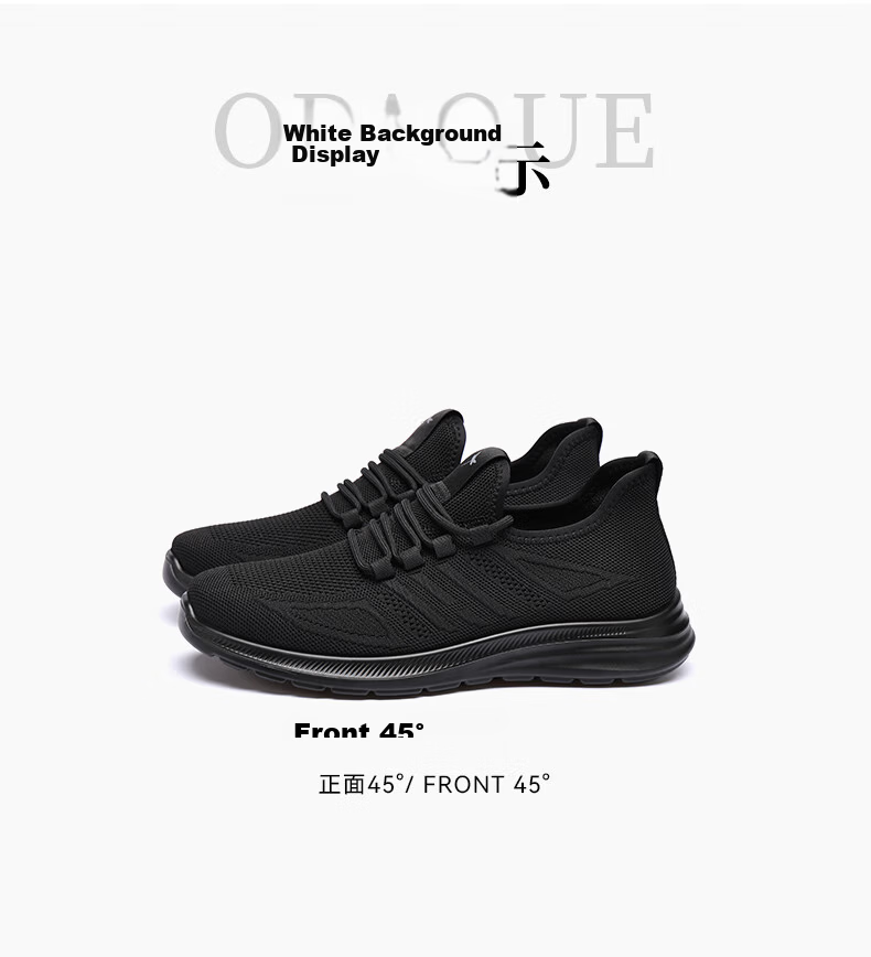 Red Dragonfly Men's Soft Sole Soft Surface Breathable Flyknit Mesh Shoes Men's Travel Sports Casual Shoes WXA150171 Black Size 42 9
