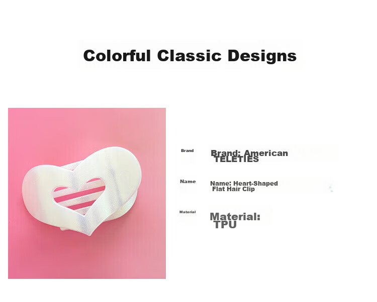 TELETIES Hair Clip Teacher's Day Gift Hair Claw Shark Banana Hair Clip Iridescent Purple Heart Clip S 5