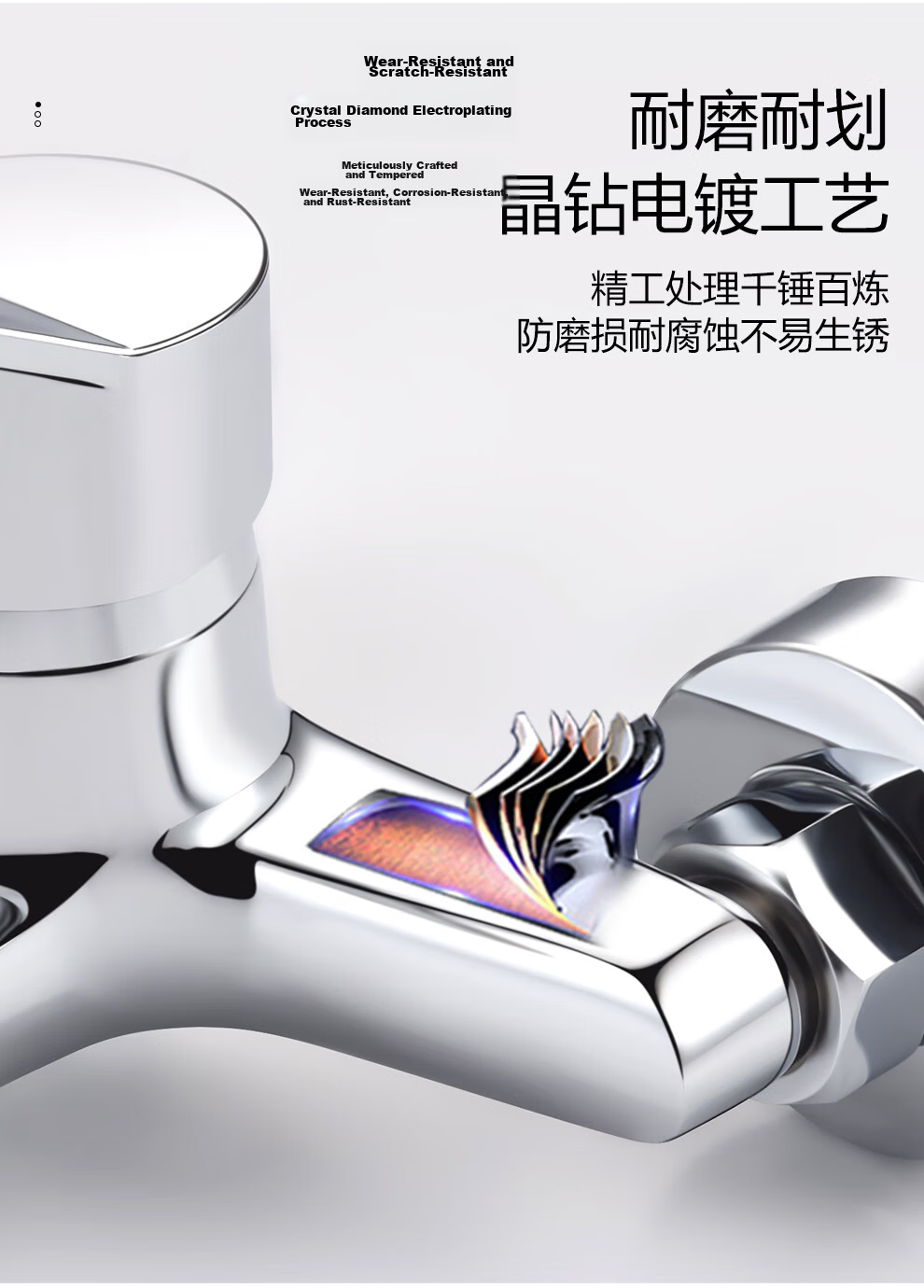 CVBAB Shower Faucet, Hot And Cold Water Mixing Valve, Concealed Thickened Bathroom Shower Mixer Valve Switch CV1502 16