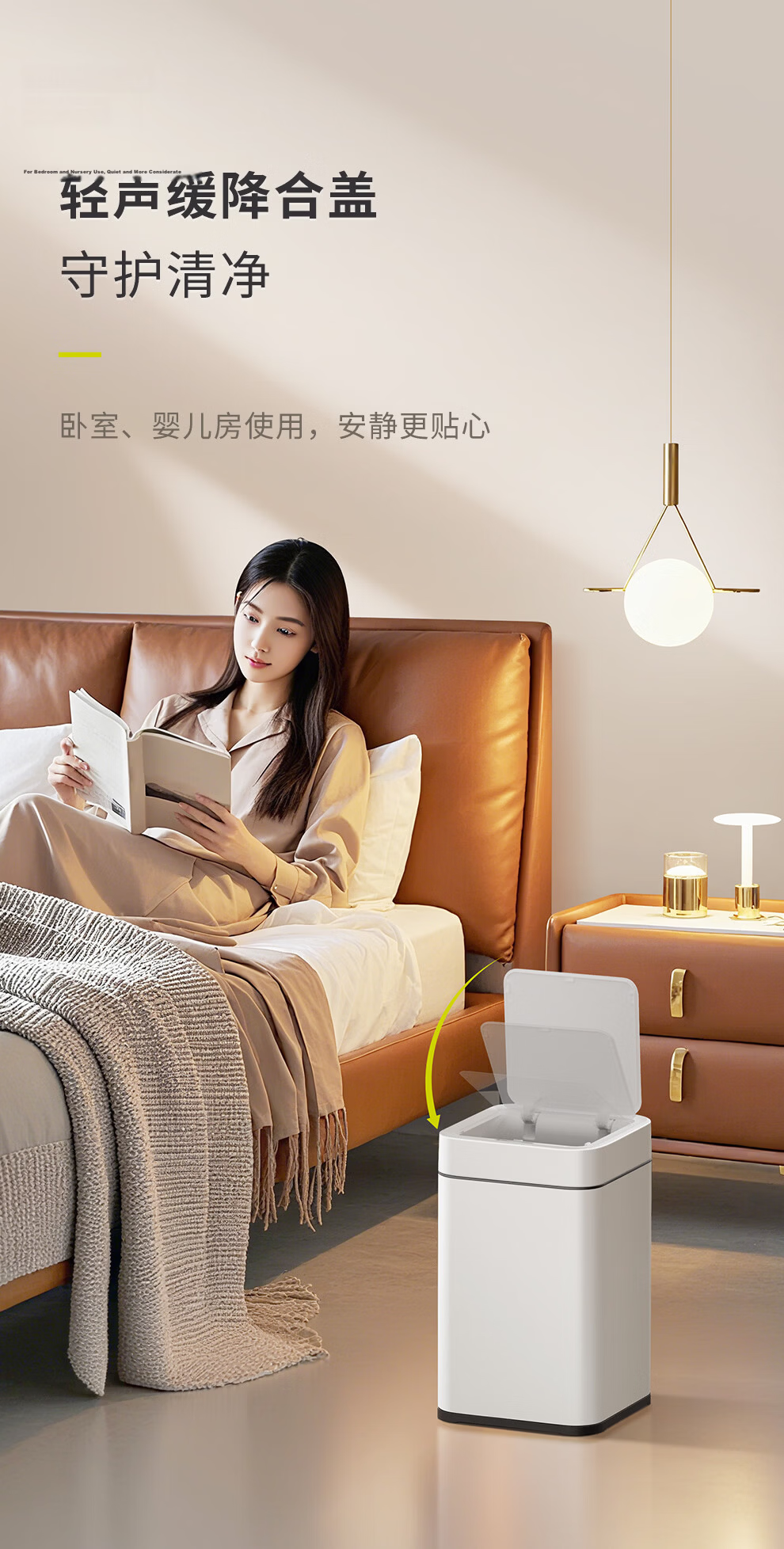EKO Smart Sensor Trash Can, 9L Gray Steel, Large Capacity, Stainless Steel, for Home Bathroom Kitchen, Recommended by Zhang Ruoyun, Model 9252 10