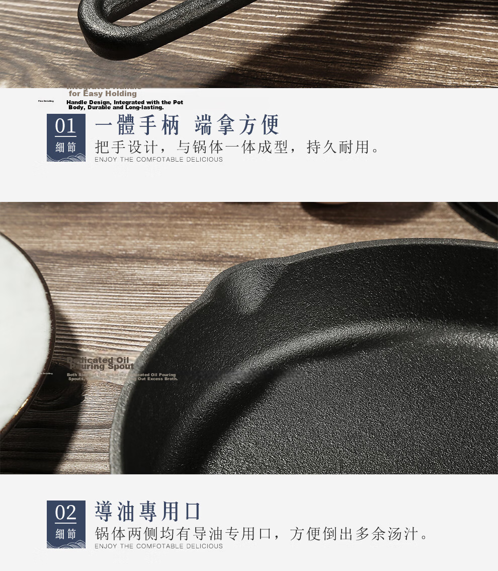 Telssida Cast Iron Skillet, Thickened, Uncoated, Non-Stick Steak Pan, Egg Pan, Baby Food Pan, Raw Iron Mini Breakfast Pa 12