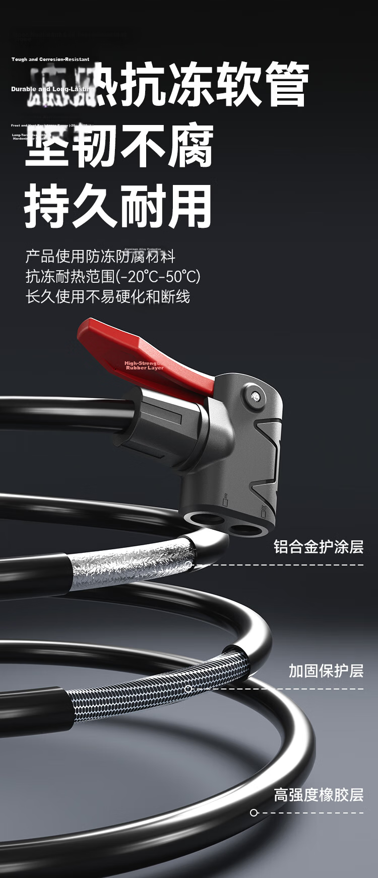JD Jingzao 120PSI High-Pressure Air Pump for Bicycle Motorcycle Electric Vehicle Football Basketball Inflator Black 8