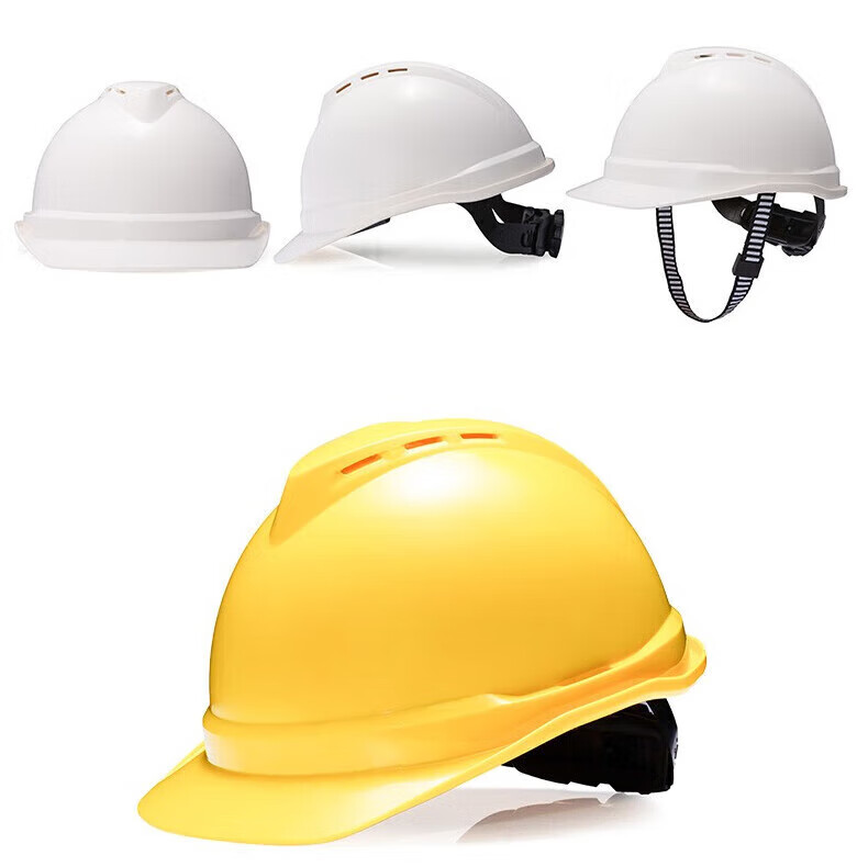 MSA Safety Helmet, National Standard Construction Site Leader Worker Helmet, ABS Breathable Knob Adjustment, Red Knitted Fabric Sweat-Absorbing Strap, 1 Piece 16