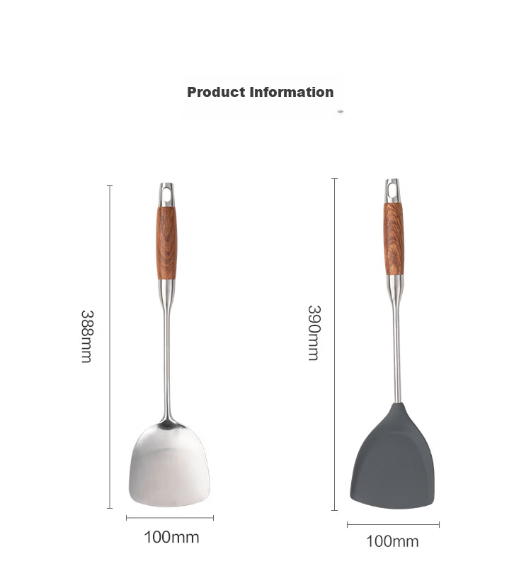 JD Original Spatula, Ladle, Soup Spoon, Anti-Corrosion, Rust-Resistant, High-Purity Pure Iron [Long Handle Heat-Resistant] Set 15